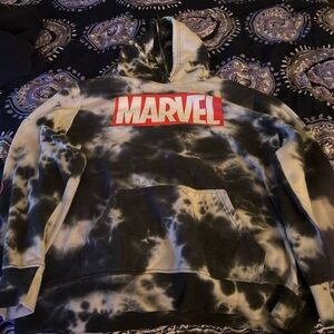 Marvel Black and White Tie-Dye Hoodie